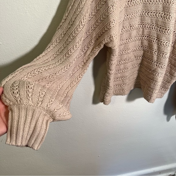 Hippie Rose Crewneck Sweater Beige Dolman Sleeve M - Picture 4 of 9